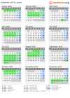 Kalender 2029 mit Ferien und Feiertagen Luzern