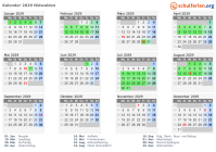 Kalender 2029 mit Ferien und Feiertagen Nidwalden