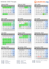 Kalender 2029 mit Ferien und Feiertagen Thurgau