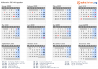 Kalender 2030 mit Ferien und Feiertagen Ägypten