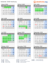 Kalender 2030 mit Ferien und Feiertagen Hamburg
