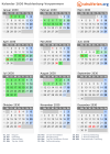 Kalender 2030 mit Ferien und Feiertagen Mecklenburg-Vorpommern