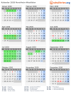 Kalender 2030 mit Ferien und Feiertagen Nordrhein-Westfalen