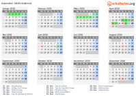 Kalender 2030 mit Ferien und Feiertagen Südtirol