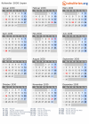Kalender 2030 mit Ferien und Feiertagen Japan