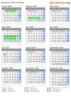 Kalender 2030 mit Ferien und Feiertagen Freiburg