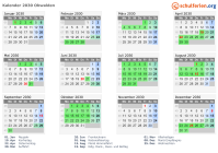 Kalender 2030 mit Ferien und Feiertagen Obwalden