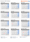 Kalender 2030 mit Ferien und Feiertagen Thailand
