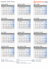 Kalender 2030 mit Ferien und Feiertagen Türkei