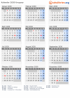 Kalender 2030 mit Ferien und Feiertagen Uruguay