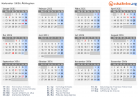 Kalender 2031 mit Ferien und Feiertagen Äthiopien