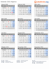 Kalender 2031 mit Ferien und Feiertagen Algerien