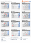 Kalender 2031 mit Ferien und Feiertagen Argentinien