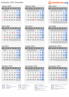 Kalender 2031 mit Ferien und Feiertagen Brasilien