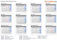 Kalender 2031 mit Ferien und Feiertagen Burkina Faso