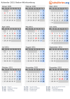 Kalender 2031 mit Ferien und Feiertagen Baden-Württemberg