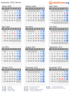 Kalender 2031 mit Ferien und Feiertagen Berlin
