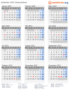 Kalender 2031 mit Ferien und Feiertagen Deutschland