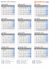 Kalender 2031 mit Ferien und Feiertagen Monaco