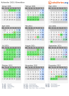 Kalender 2031 mit Ferien und Feiertagen Obwalden