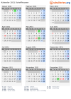 Kalender 2031 mit Ferien und Feiertagen Schaffhausen