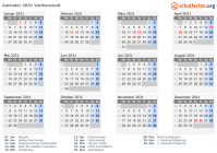 Kalender 2031 mit Ferien und Feiertagen Vatikanstadt