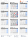Kalender 2032 mit Ferien und Feiertagen Brasilien