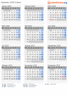 Kalender 2032 mit Ferien und Feiertagen Irland