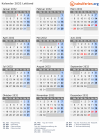 Kalender 2032 mit Ferien und Feiertagen Lettland