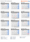 Kalender 2032 mit Ferien und Feiertagen Liechtenstein