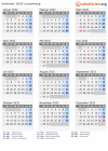 Kalender 2032 mit Ferien und Feiertagen Luxemburg