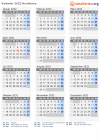 Kalender 2032 mit Ferien und Feiertagen Nordkorea