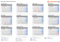 Kalender 2032 mit Ferien und Feiertagen San Marino