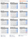 Kalender 2032 mit Ferien und Feiertagen Thurgau