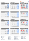 Kalender 2032 mit Ferien und Feiertagen Spanien