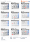 Kalender 2033 mit Ferien und Feiertagen Argentinien