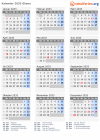 Kalender 2033 mit Ferien und Feiertagen Ghana