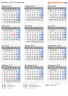 Kalender 2033 mit Ferien und Feiertagen Honduras
