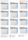 Kalender 2033 mit Ferien und Feiertagen Japan
