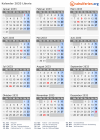Kalender 2033 mit Ferien und Feiertagen Liberia