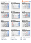 Kalender 2033 mit Ferien und Feiertagen Freiburg