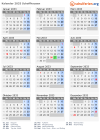 Kalender 2033 mit Ferien und Feiertagen Schaffhausen