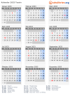 Kalender 2033 mit Ferien und Feiertagen Tessin