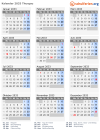 Kalender 2033 mit Ferien und Feiertagen Thurgau