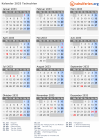 Kalender 2033 mit Ferien und Feiertagen Tschechien