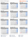 Kalender 2033 mit Ferien und Feiertagen Ungarn