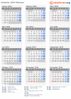 Kalender 2034 mit Ferien und Feiertagen Albanien