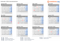 Kalender 2034 mit Ferien und Feiertagen Aserbaidschan