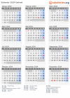 Kalender 2034 mit Ferien und Feiertagen Estland