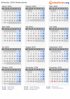 Kalender 2034 mit Ferien und Feiertagen Niederlande